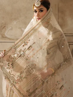 Vanilla Hued Angarkha Lehenga Set