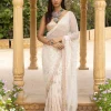 Vanilla Lavender Embroidered Sari Set