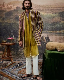 Varn-Harit Makhmal Sherwani Set