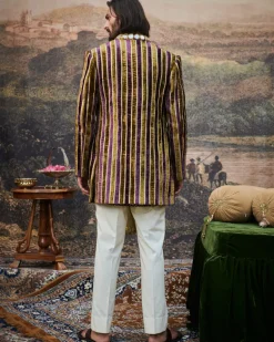 Varn-Harit Makhmal Sherwani Set