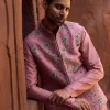 Veda Raw Silk Nehru Jacket Set