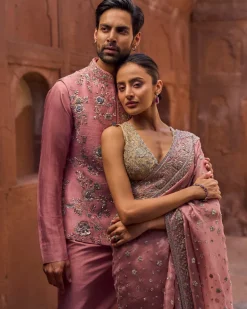 Veda Raw Silk Nehru Jacket Set