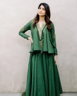 Veeda Peplum Top and Skirt Set