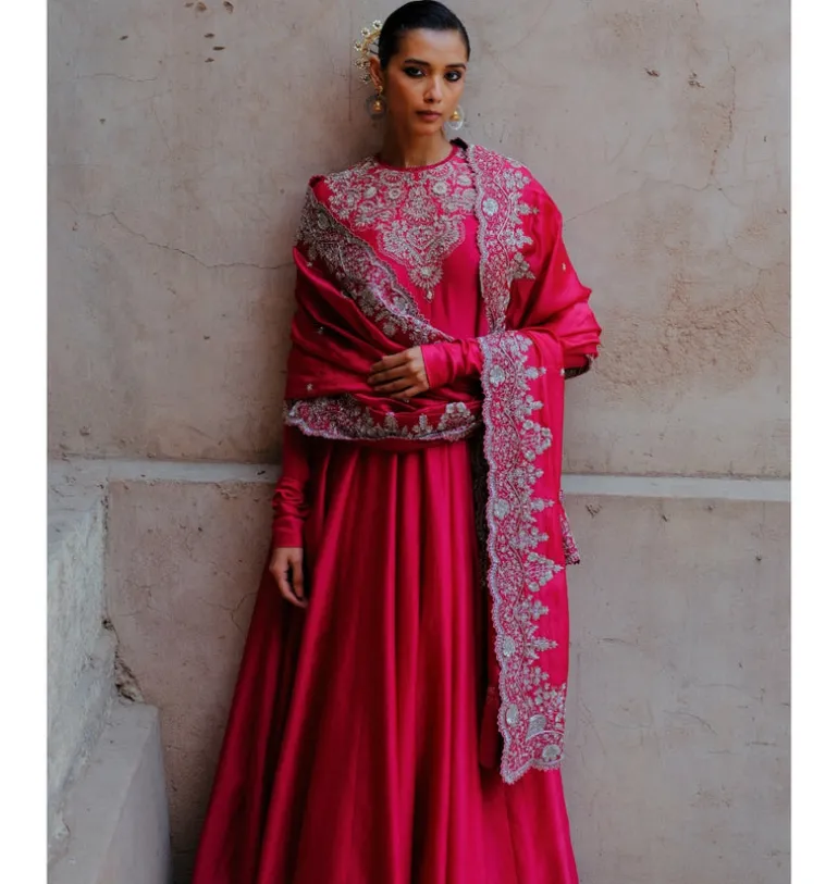 Velour Embroidered Anarkali