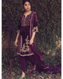 Velvet Banarasi Kalidar Kurta