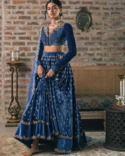 Velvet Booti Lehenga Set
