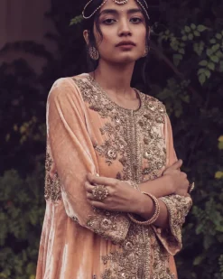 Velvet High Low Kurta Set