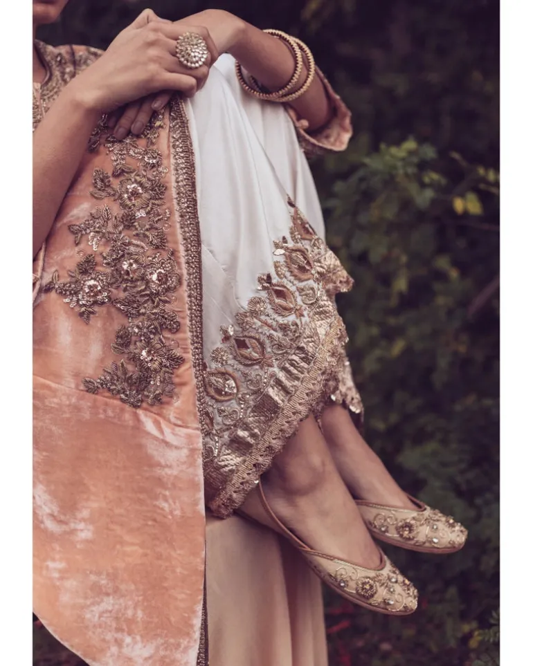 Velvet High Low Kurta Set