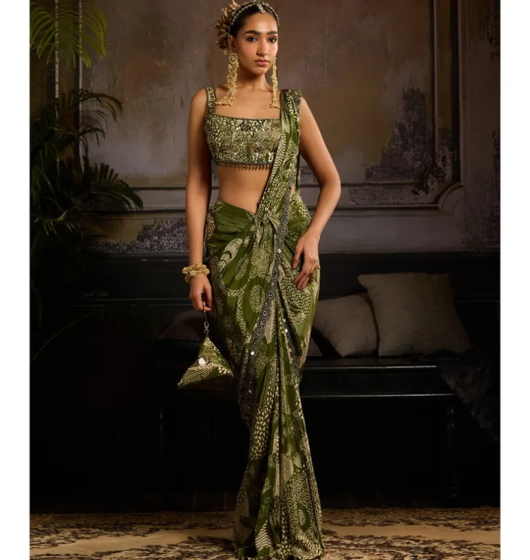 Verdant Enchantment Skirt Sari Set