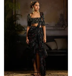 Verdant Glow Sari Set