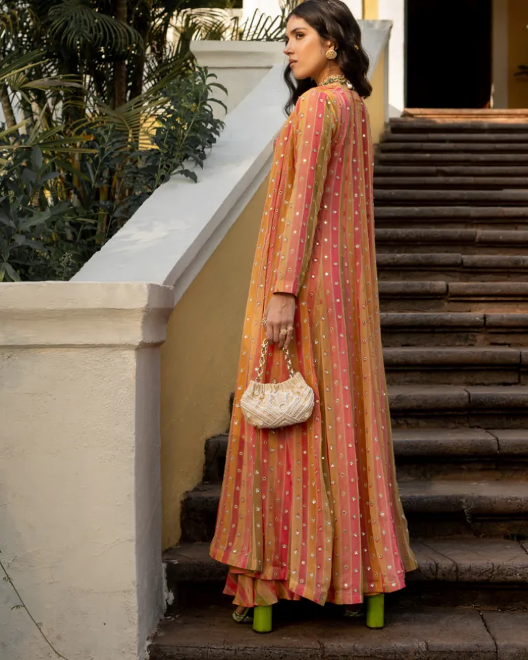 Vintage Floral Stripe Jacket Set