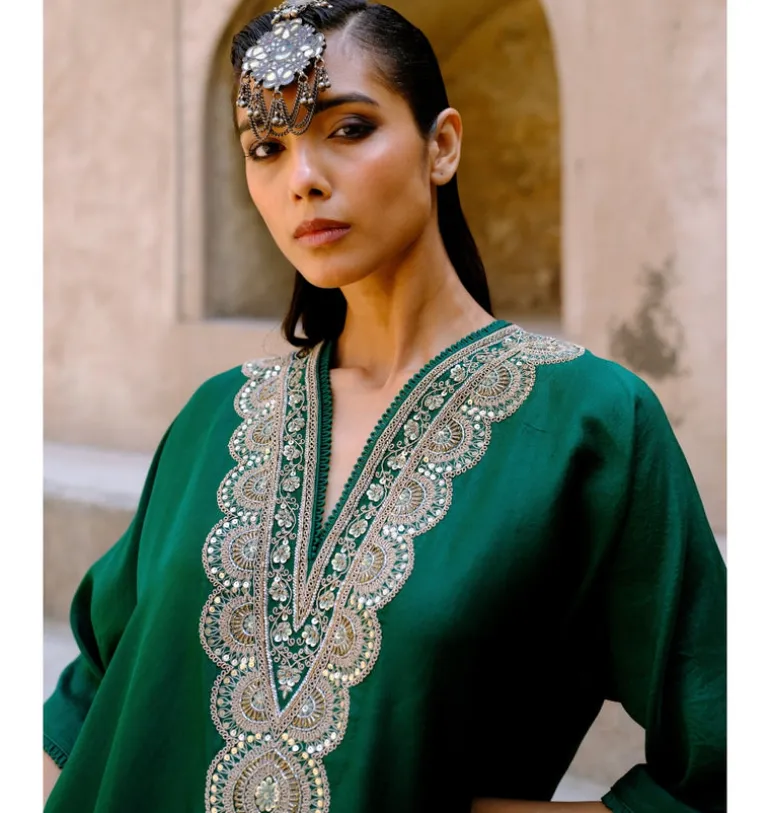 Viraja Emerald Kaftan Set
