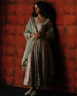 Wasabi Mint Anarkali Set