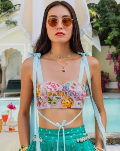Watermelon Bandhini Lehenga Set