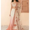 White Pink Ombre Lehenga Set