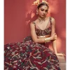 Wine Printed Ember Lehenga Set