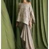 Wrap Stole With Bandeu And Pinched Skirt Set