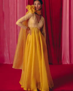 Yellow Anika Anarkali Set