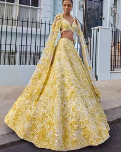 Yellow Floral Lehenga Set