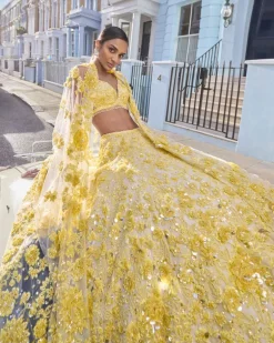 Yellow Floral Lehenga Set