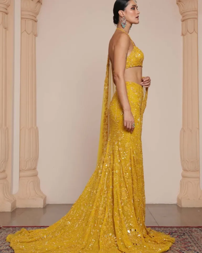 Yellow Heavy Tulle Skirt Set