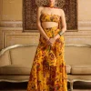 Yellow Highlighted Blouse And Sharara Set