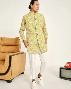 Yellow Kamal Cotton Kurta Set
