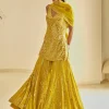 Yellow Mirror Work Sharara Set