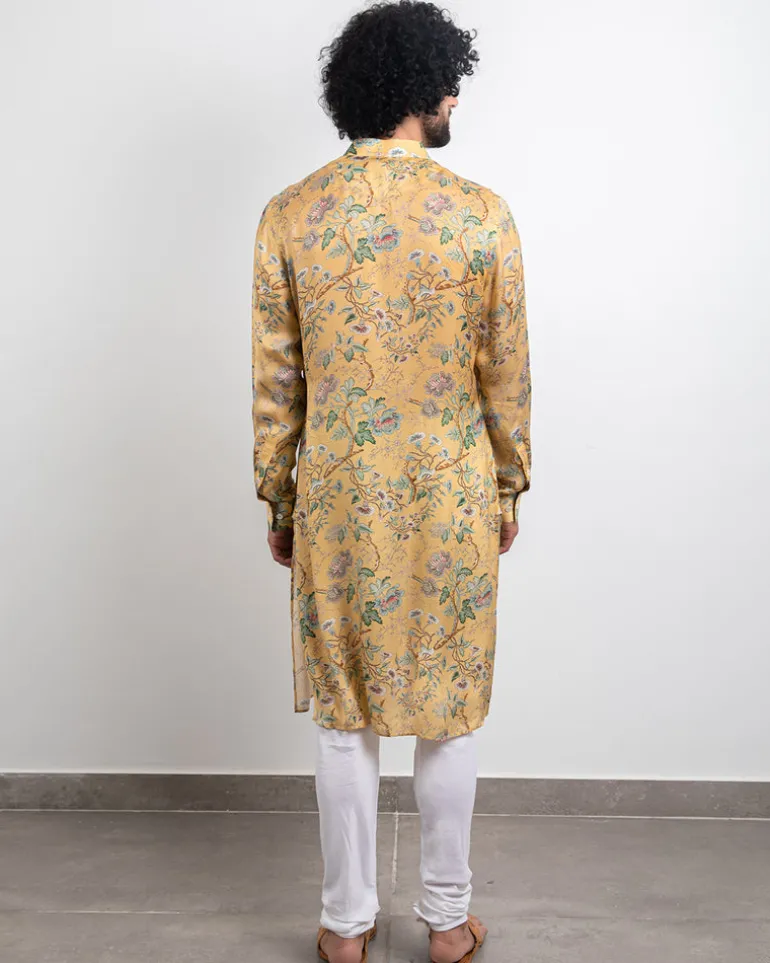 Yellow Modal Silk Kurta Set
