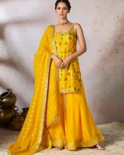 Yellow Nomadic Tribe Sharara Set
