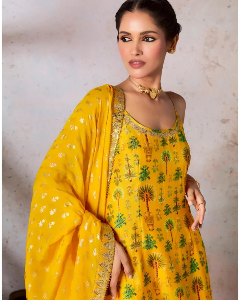 Yellow Nomadic Tribe Sharara Set