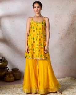 Yellow Nomadic Tribe Sharara Set