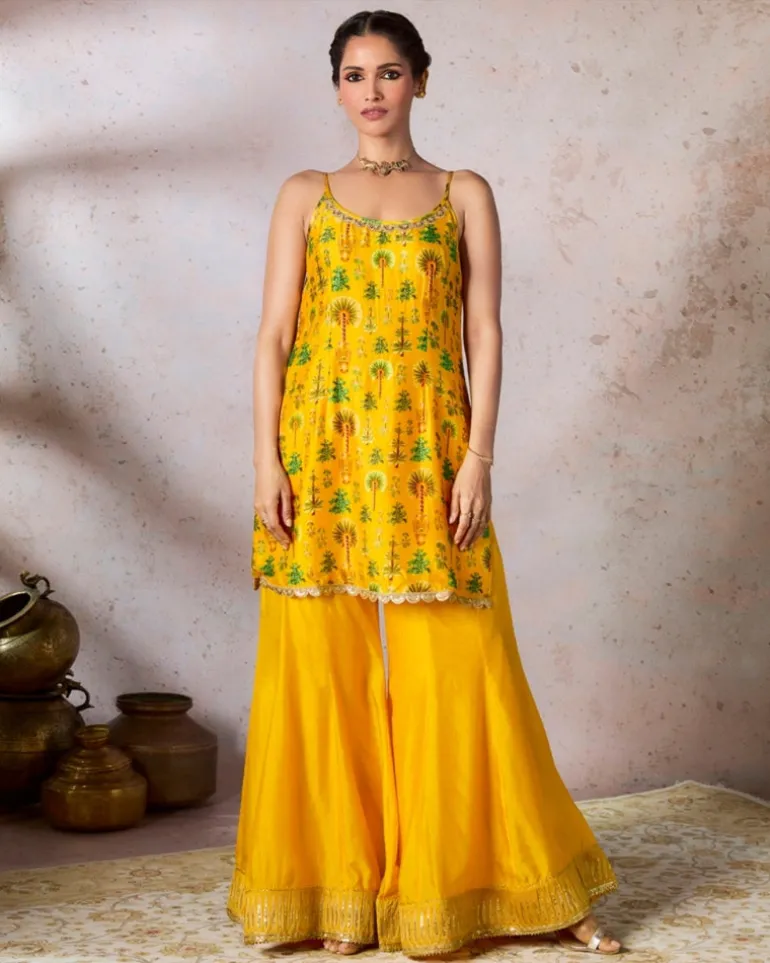 Yellow Nomadic Tribe Sharara Set