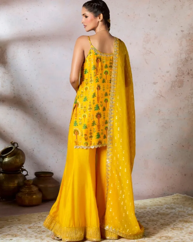 Yellow Nomadic Tribe Sharara Set