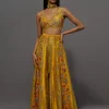 Yellow Panel Sharara Set