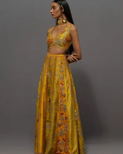 Yellow Panel Sharara Set