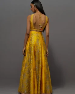 Yellow Panel Sharara Set