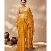 Yellow Pixie Dust Drape Sari Set