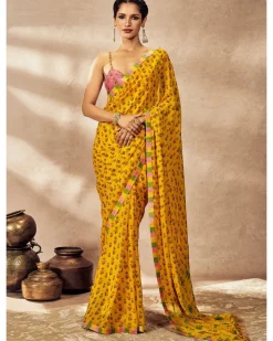Yellow Pixie Dust Sari Set