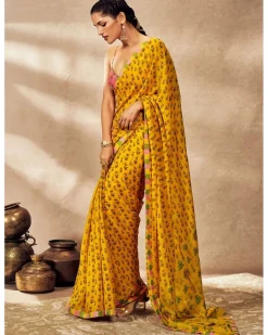 Yellow Pixie Dust Sari Set