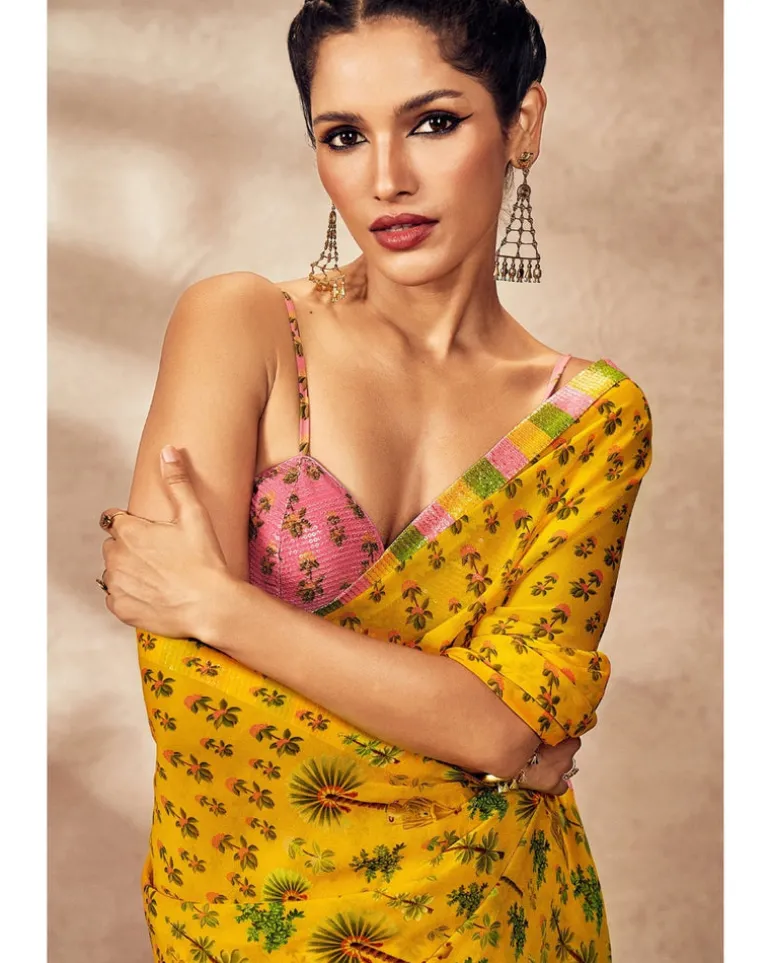 Yellow Pixie Dust Sari Set