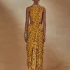 Yellow Printed Sari Set
