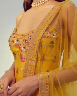 Yellow Printed Sharara Set