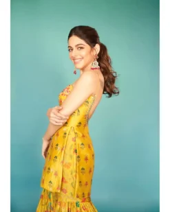 Yellow Printed Sharara Set