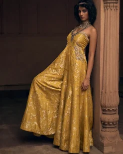 Yellow Russian Jacquard Jumpsuit