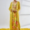Yellow Saisha Drape Skirt Set