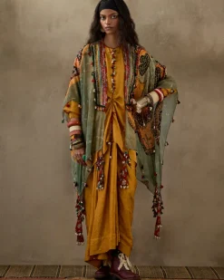 Yellow Topaz Kuru Trapeze Kurta Set