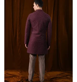 Y-Flat Highlighted With Yoke Detail Sherwani Set