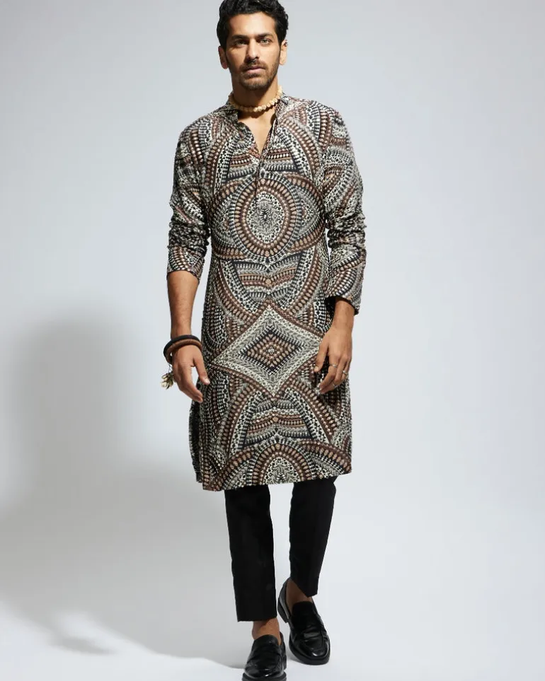 Zentangle Heavily Highlighted Kurta Set