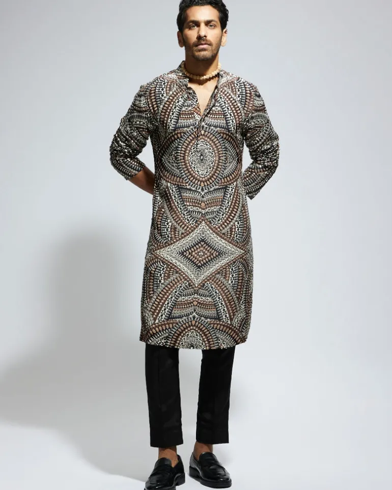 Zentangle Heavily Highlighted Kurta Set